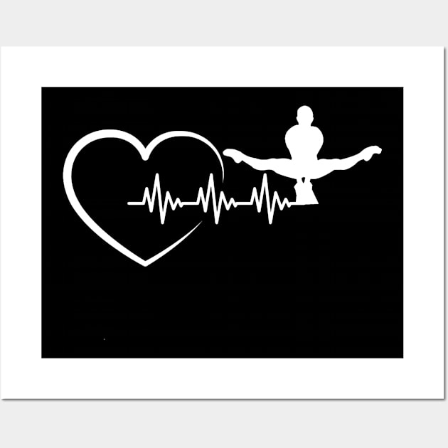 Your Gymnastics Heartbeats line Sport Gift Art TShirt Wall Art by gdimido